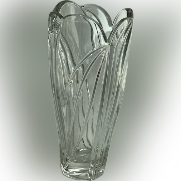 Other - Large 10” Fluted Crystal Vase